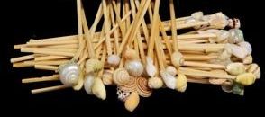 Assorted 9" Swizzle Sticks Decorated With a Shell  Sold Each