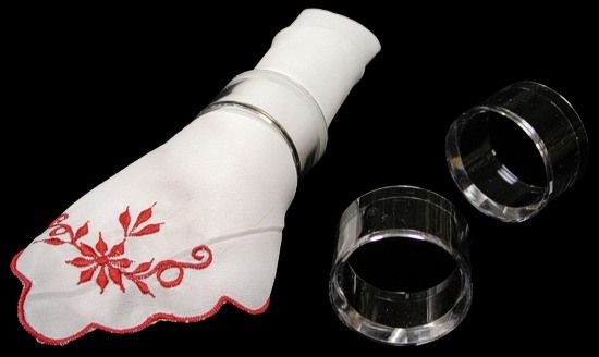 Lucite Napkin Rings measuring 1 1/2" Sold Each