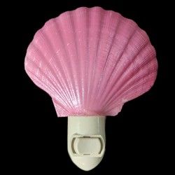 Pink Dyed Scallop Shell Hand Crafted Nitelite  measuring 5" Sold Each