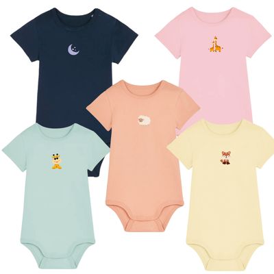 Ensemble de 5 bodys en coton biologique