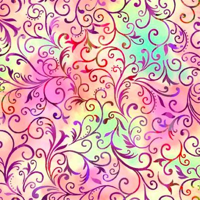 Scrolls - Pink - Rainbow Iris