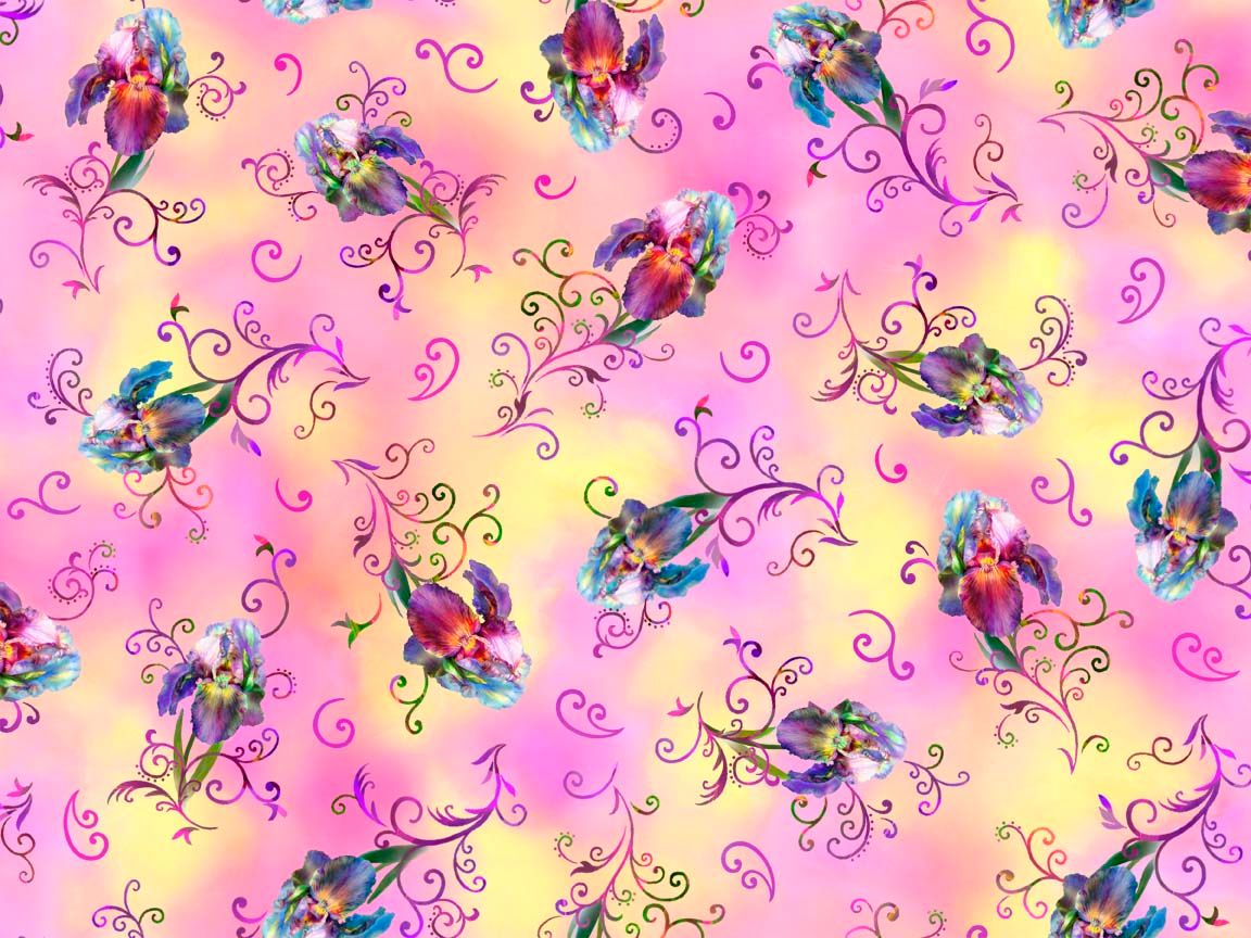 Irises &amp; Scroll - Rainbow Iris