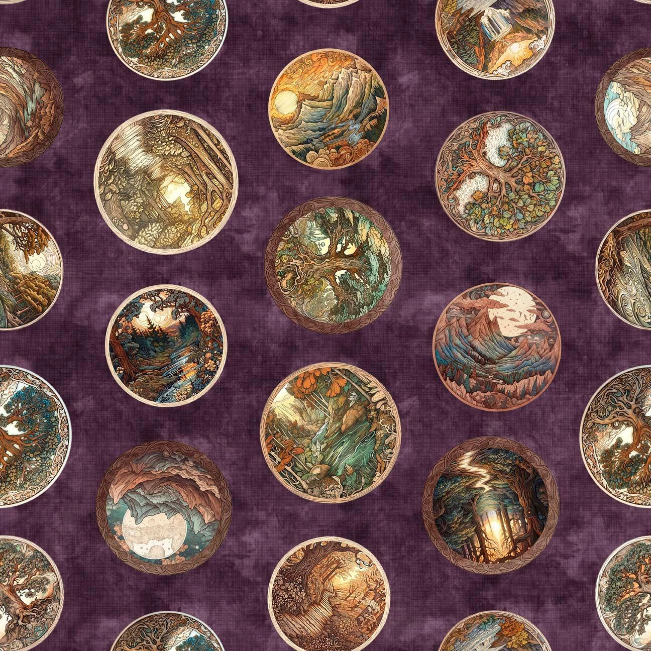 Enchante Forest - Landscape Circles - Grape