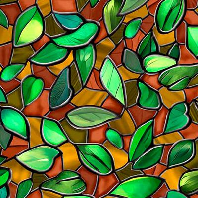 Tree of Life Chestnut Leaves Fabric