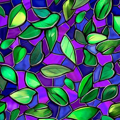 Tree of Life - Purple Leaves Fabric