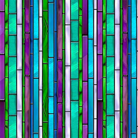 Tree of Life Blue Striped Fabric