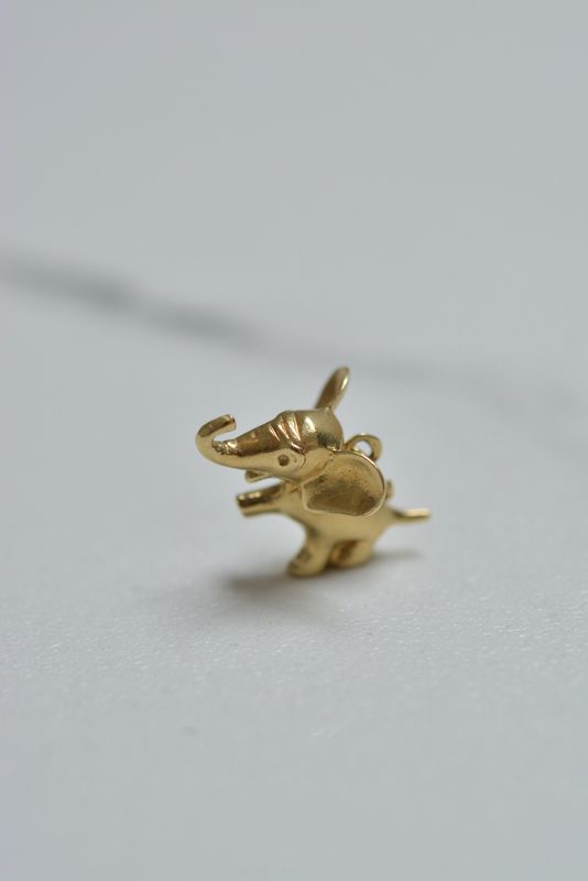 Miniature Elephant Pendant 14K Gold