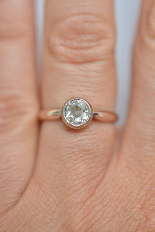 Solitaire Diamond Ring – 14K Gold & Silver – 0.75 ct