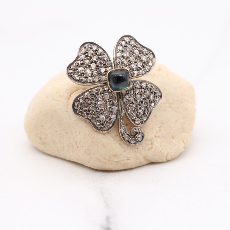 Art Deco Kleeblatt Brosche & Anhänger