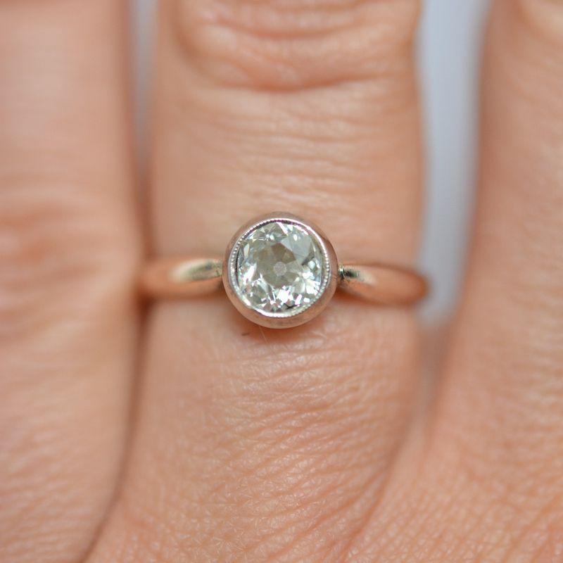 Solitär Diamant Ring – 14kt Gold & Silber – 0.75 ct