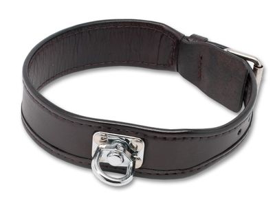 Mystique Halsband Leder Donkerbruin