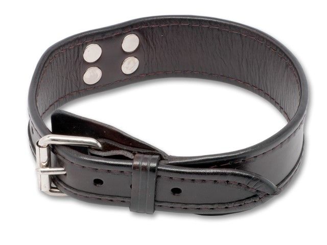 Mystique Halsband Leder Donkerbruin