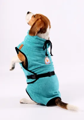 SuperFurDogs Badjas Classic Chillcoat Aqua Groen