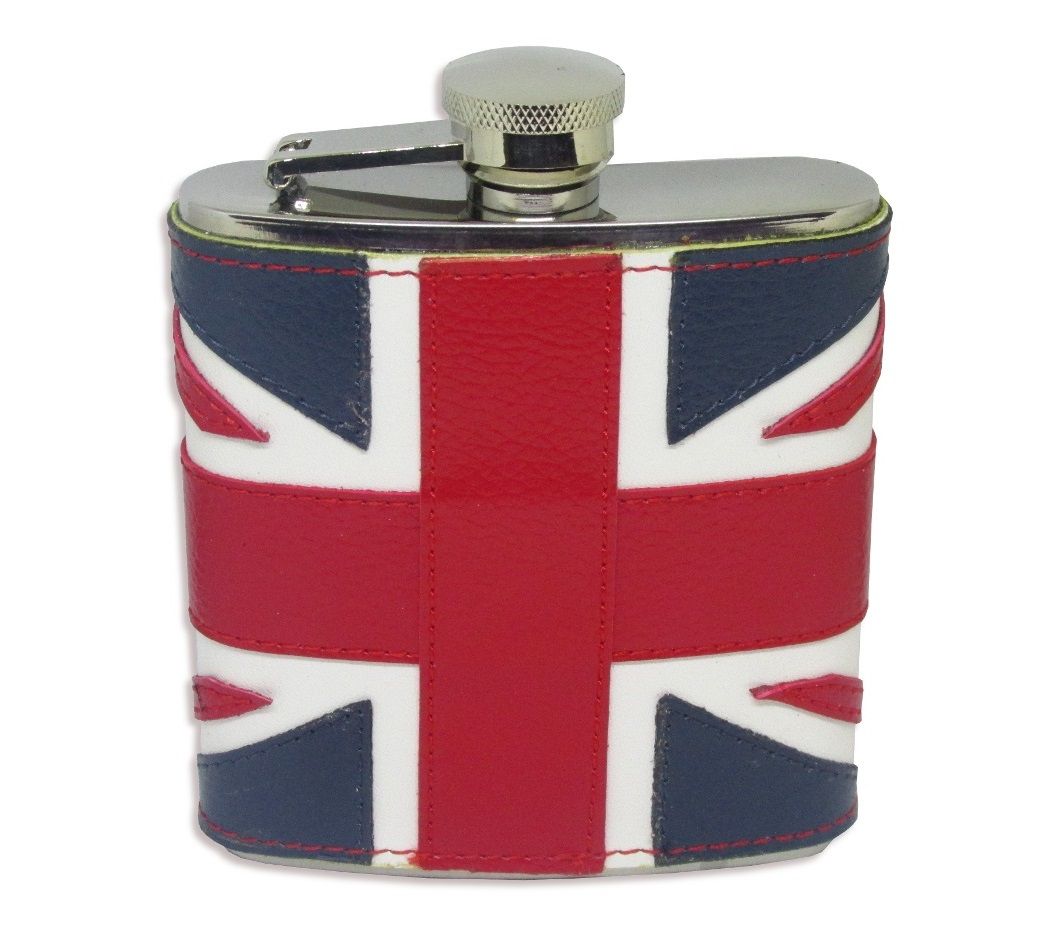 Bisley Heupfles Leder Union Jack 170 ml