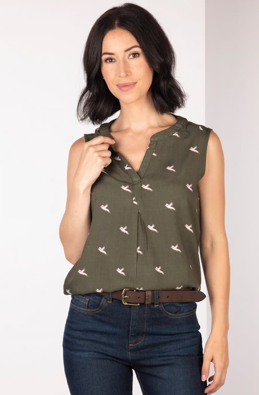 Rydale Dames Wistow II Flying Pheasant Blouse Zonder Mouwen Khaki