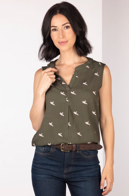 Rydale Dames Wistow II Flying Pheasant Blouse Zonder Mouwen Khaki