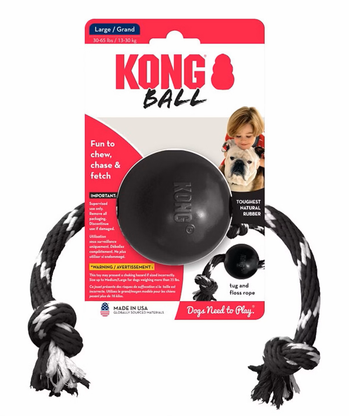 Kong Extreme Ball Met Touw