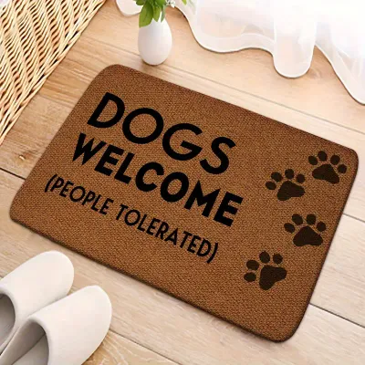 Deurmat Anti-Slip Dogs Welcome Bruin