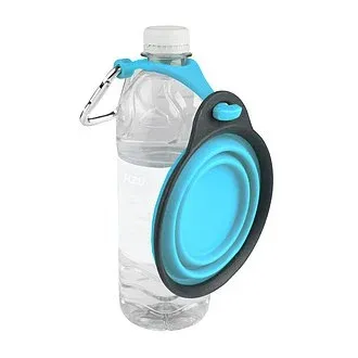 Vouwbaar Drinkbakje met Flessenhouder Blauw
