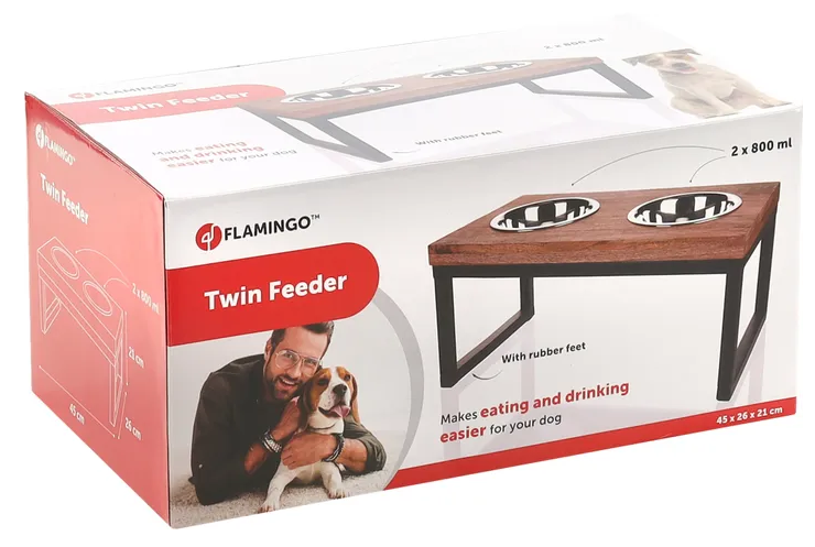 Flamingo Bar Twin Feeder Hout Natuur