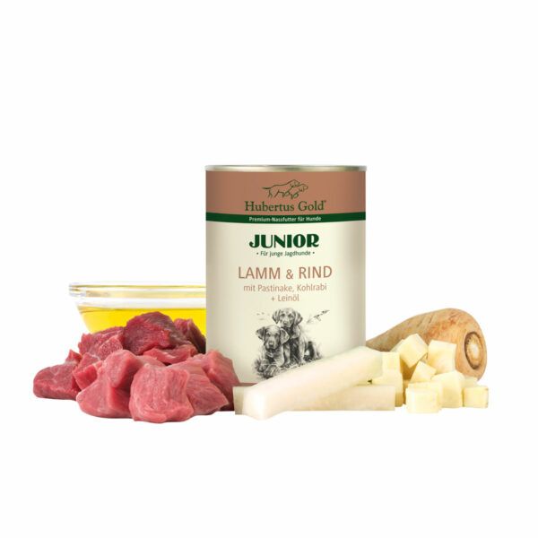 Hubertus Gold Menu Junior Lam en Rund 400 gram Hubertus Gold Menu Junior Lam en Rund 400 gram