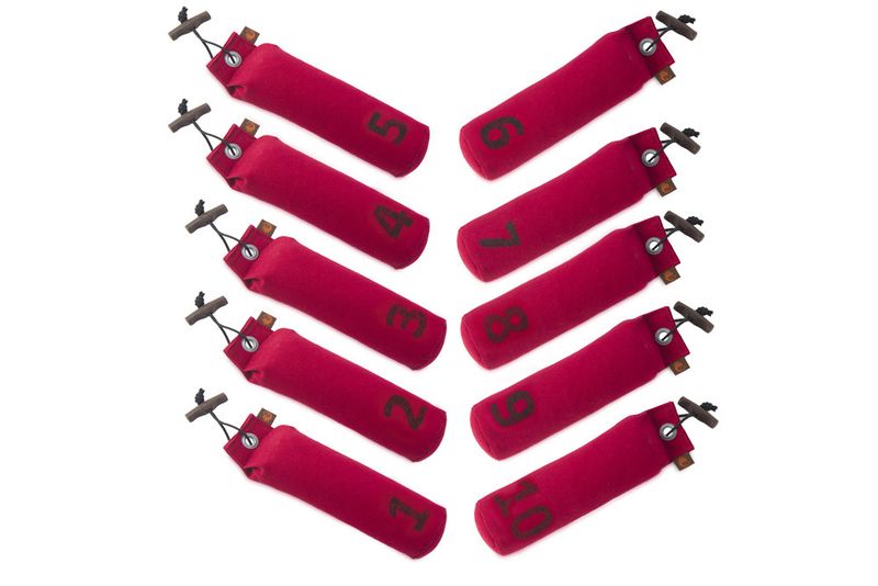 Firedog Dummy Set Genummerd 500 Gram 1 Tot 10 Wijnrood