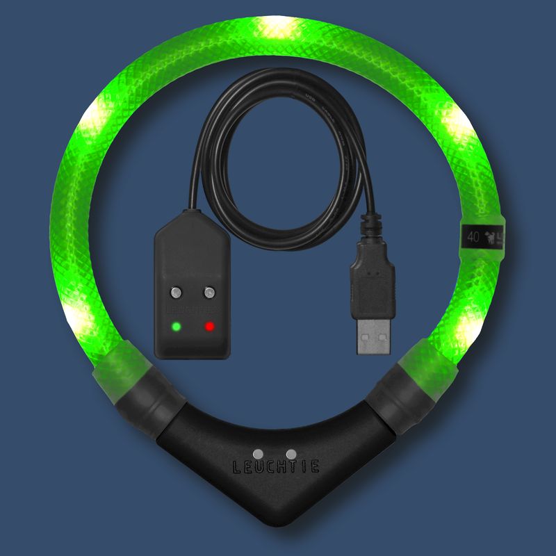 Leuchtie Halsband LED Easy Charge Neon Groen
