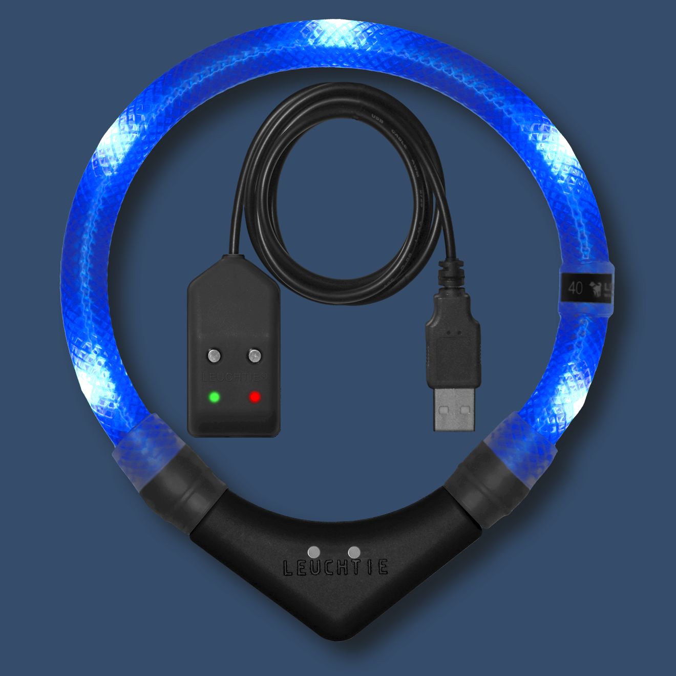 Leuchtie Halsband LED Easy Charge Blauw Leuchtie Halsband LED Easy Charge Blauw