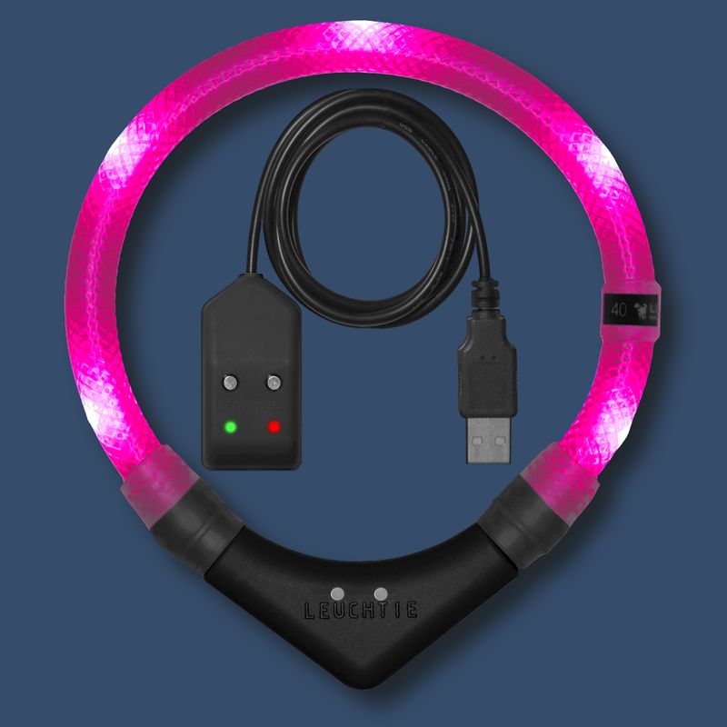 Leuchtie Halsband LED Easy Charge Hot Pink