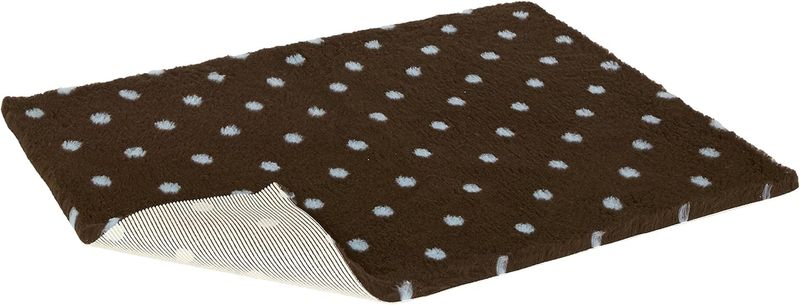 Vetbed Non Slip Bruin met Blauwe Stippen