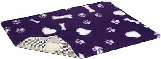 Vetbed Non Slip Paars met Hartjes, Pootjes en Botjes