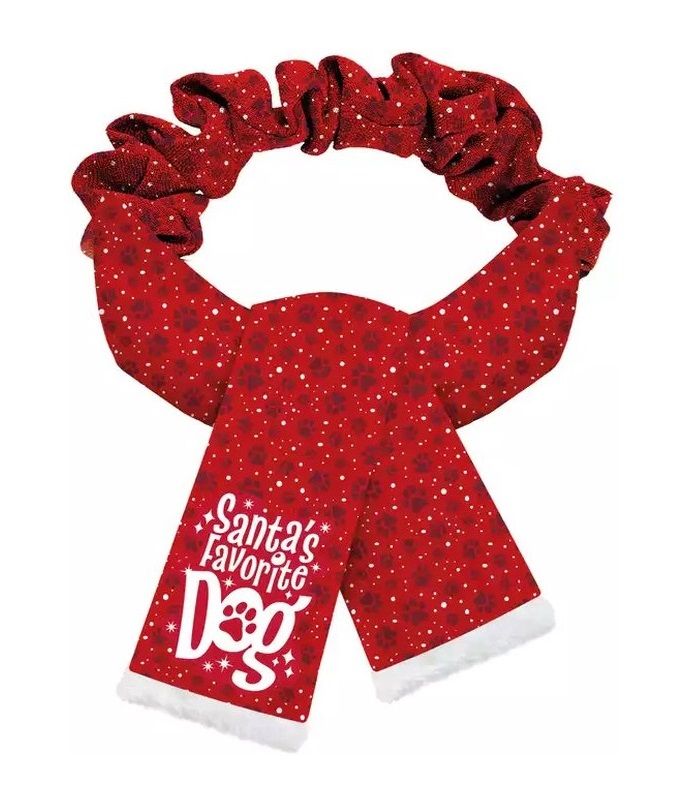 Kerst Sjaal Santa's Favourite Dog M