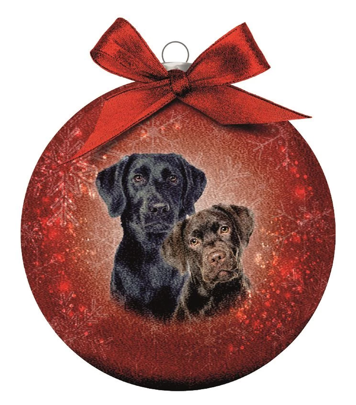 Kerstbal Frosted Labradors