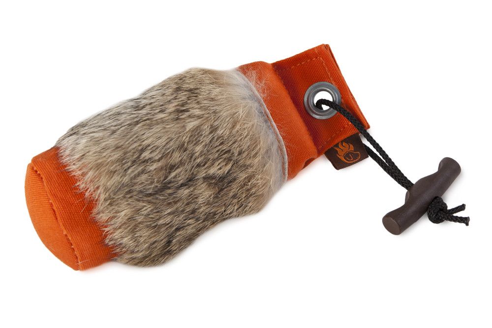Firedog Standaard Dummy 250 Gram Met Konijnenvacht Oranje
