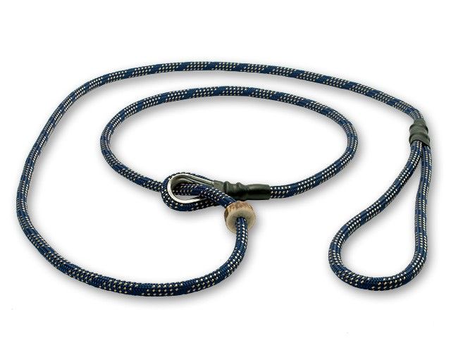 Mystique Moxon Leiband Field Trial Nylon 6MM Blauw/Beige