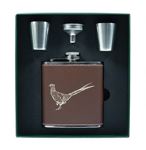 Bisley Heupfles Set Leder Bruin Fazant 170 ml Bisley Heupfles Set Leder Bruin Fazant 170 ml