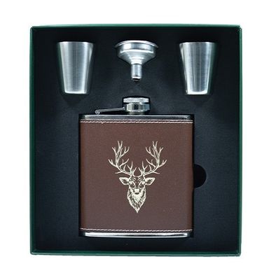 Bisley Heupfles Set Leder Bruin Hert 170 ml