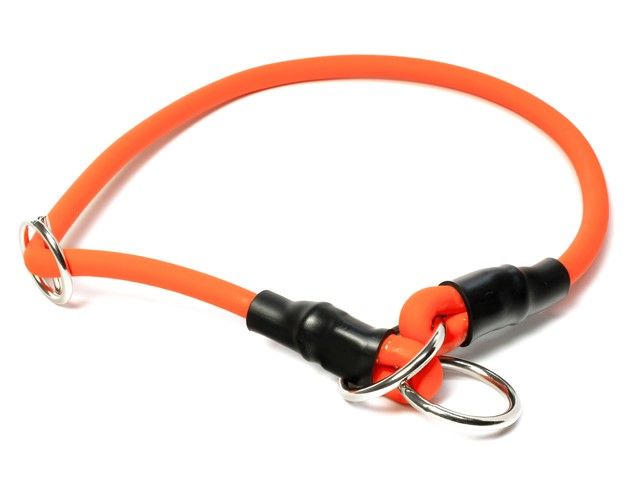 Mystique Biothane Halsband Rond Met Stopper 8MM Neon Oranje