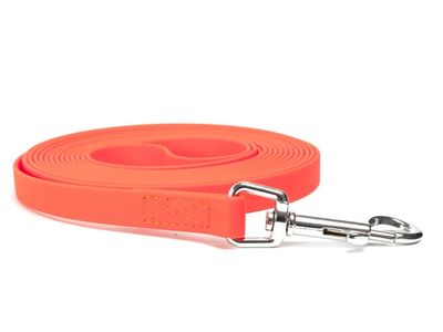 Mystique Biothane Tracking Lijn 20M Neon Oranje Met Handgreep