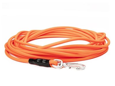 Mystique Biothane Tracking Lijn Rond 6MM Oranje Met Handgreep