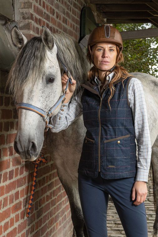 Baleno Dames Bodywarmer Perth Tweed Donkerblauw