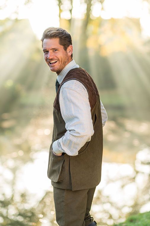 Baleno Heren Gilet Dolman Tweet Groen