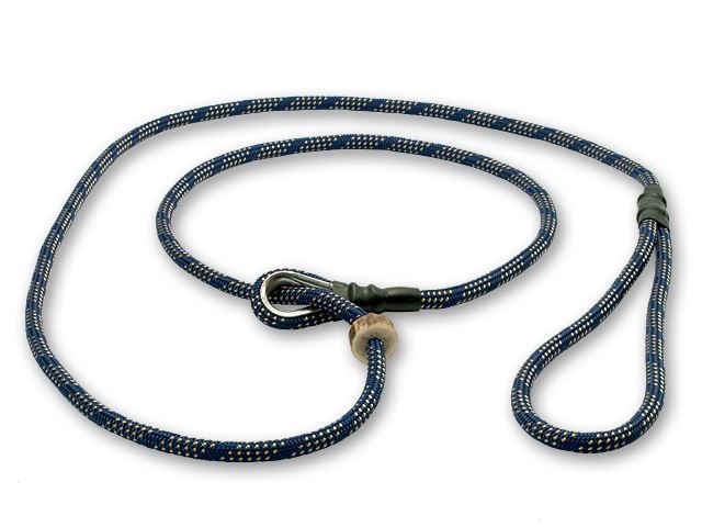 Mystique Moxon Leiband Field Trial Nylon 6MM - 90CM Blauw/Beige