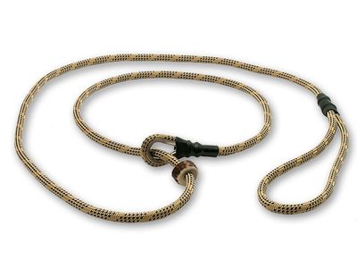 Mystique Moxon Leiband Field Trial Nylon 6MM Beige/Blauw