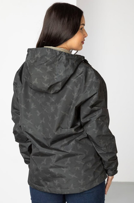 Rydale Dames Multi Ducks Waterproof Overhead Jas Grey/Soft Grey