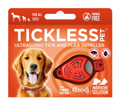 Tickless Hond Ultrasoon Anti Teken/Vlooien Rood