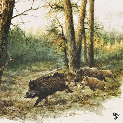 AKAH Serviette Wild Everzwijn