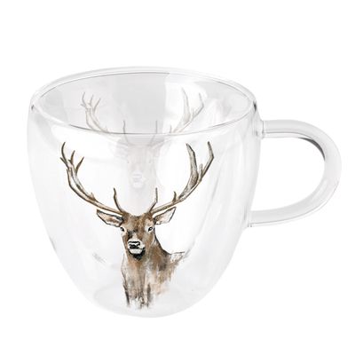 AKAH Dubbelwandige Glazen Beker Red Deer Collectie