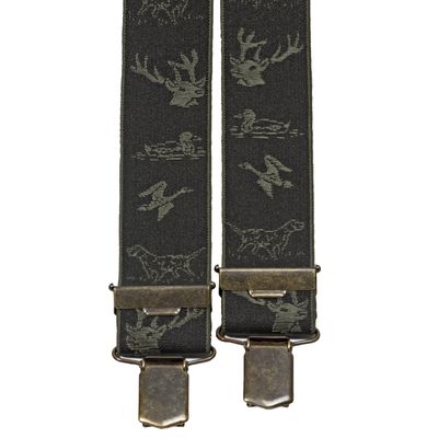 AKAH Bretels Jacquard Wildmotieven Olijf