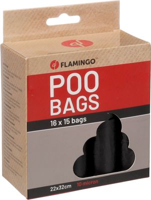 Flamingo Basic Hondenpoepzakjes Zwart Flamingo Basic Hondenpoepzakjes Zwart